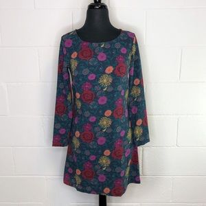 American Apparel Floral Dress Long Sleeve Easy Wear Colorful Vibrant